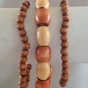 BOHO Wood Beaded Stretch Bracelets